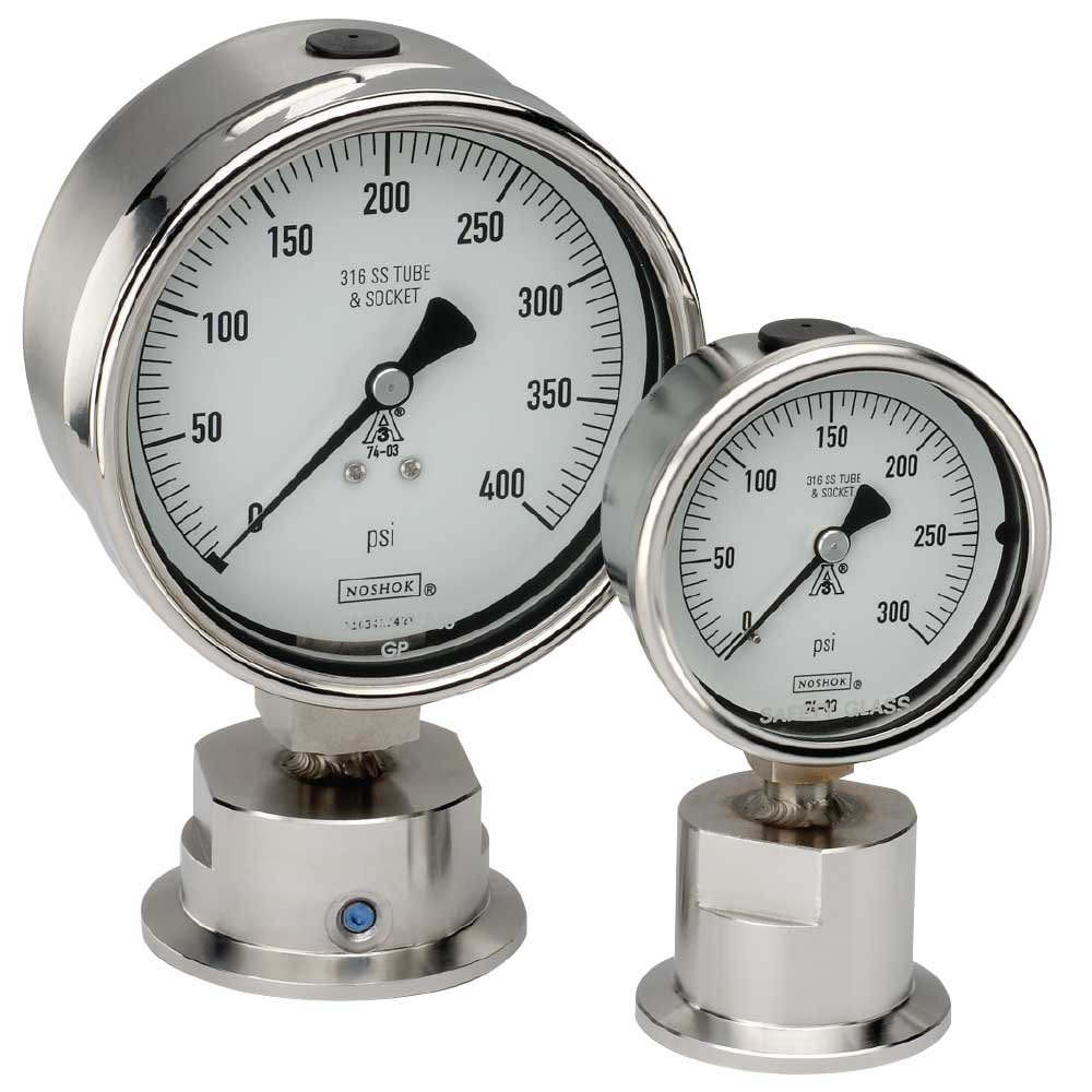  100-12-4-25-01-0 2.5 Sanitary Gauge, minus 30 inhg to 0 psi, 1.5 Clamp,Heavy-Duty Sanitary Pressure Gauge