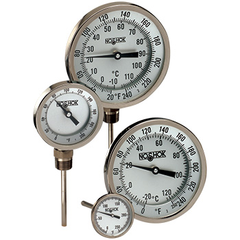  30-110-120-20/240-F/C-SG  3" Bimetal, 1/2" National Pipe Thread (NPT) Back Connection, 12" Stem Leng" Diameter Safety glass Thermometer
