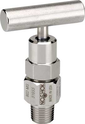  804-MS-HL5 1-3/4" Phenolic** Handle 1/2 NPT, Male, 316 SS, Hard Seat Bleed Valve