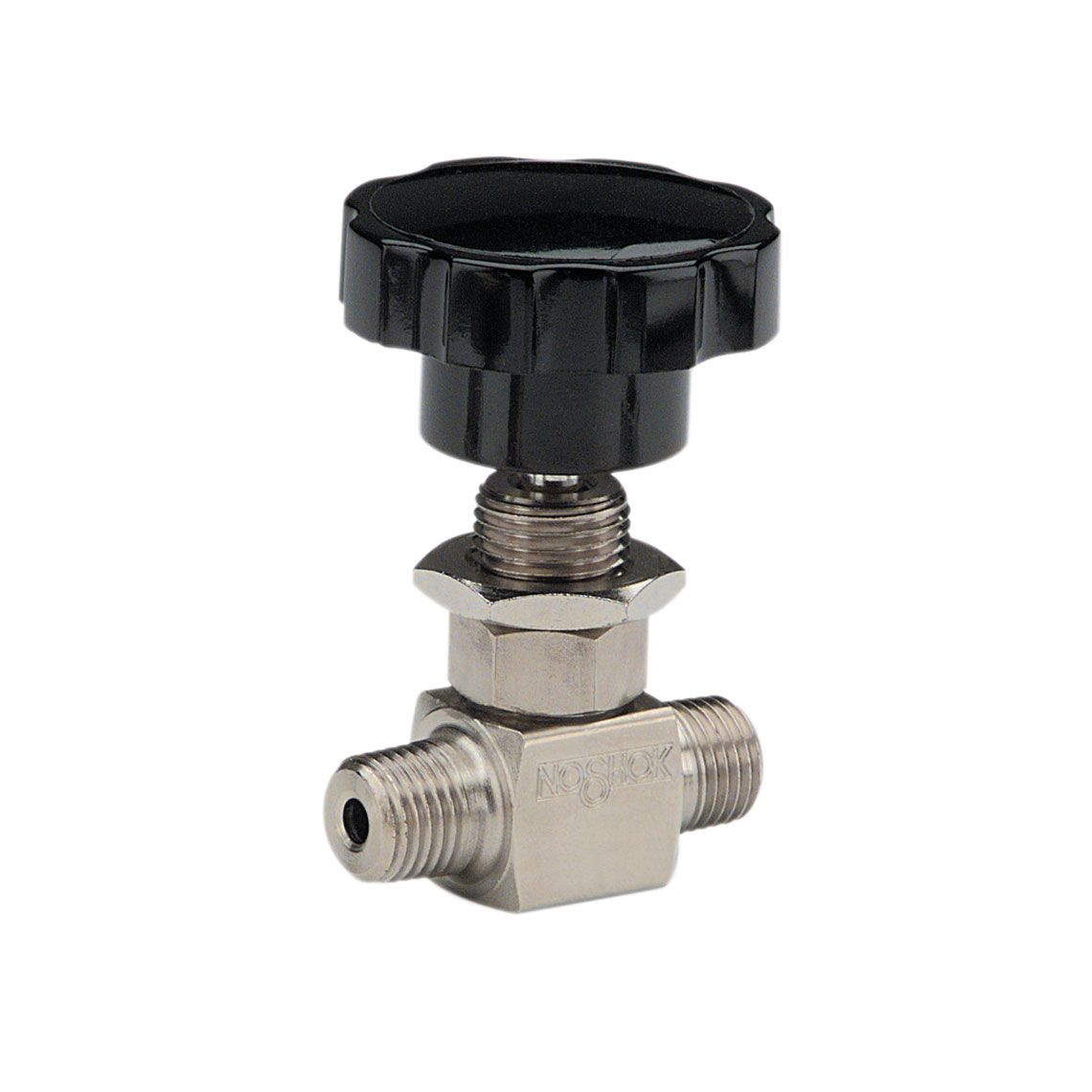 102-mms-pm1-hl4_needle_2 151-MMS-HL3 1/8 NPT, Male x Male, 316 SS, Round Knurled Handle, Soft Tip Mini Valve - Image 1