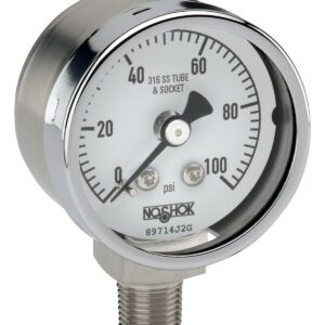  15-401-300-psi Pressure Gauge, 1.5" 304SS Case, 316SS Internals, 300 psi, 1/8 NPT Male Bottom Conn