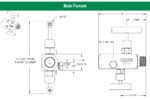  2170-MFC-P1 1/2 NPT, Male x Female,PTFE Packing Steel Soft Seat/Tip 2-Valve Block & Bleed - Image 2