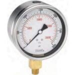  40-911-60-psi-SG-SSBU Stainless Steel Bezel U-clamp 1/4 NPT Back Conn, Stainless Steel Case Gauge SAFETY GLASS LENS , Glycerin Filled