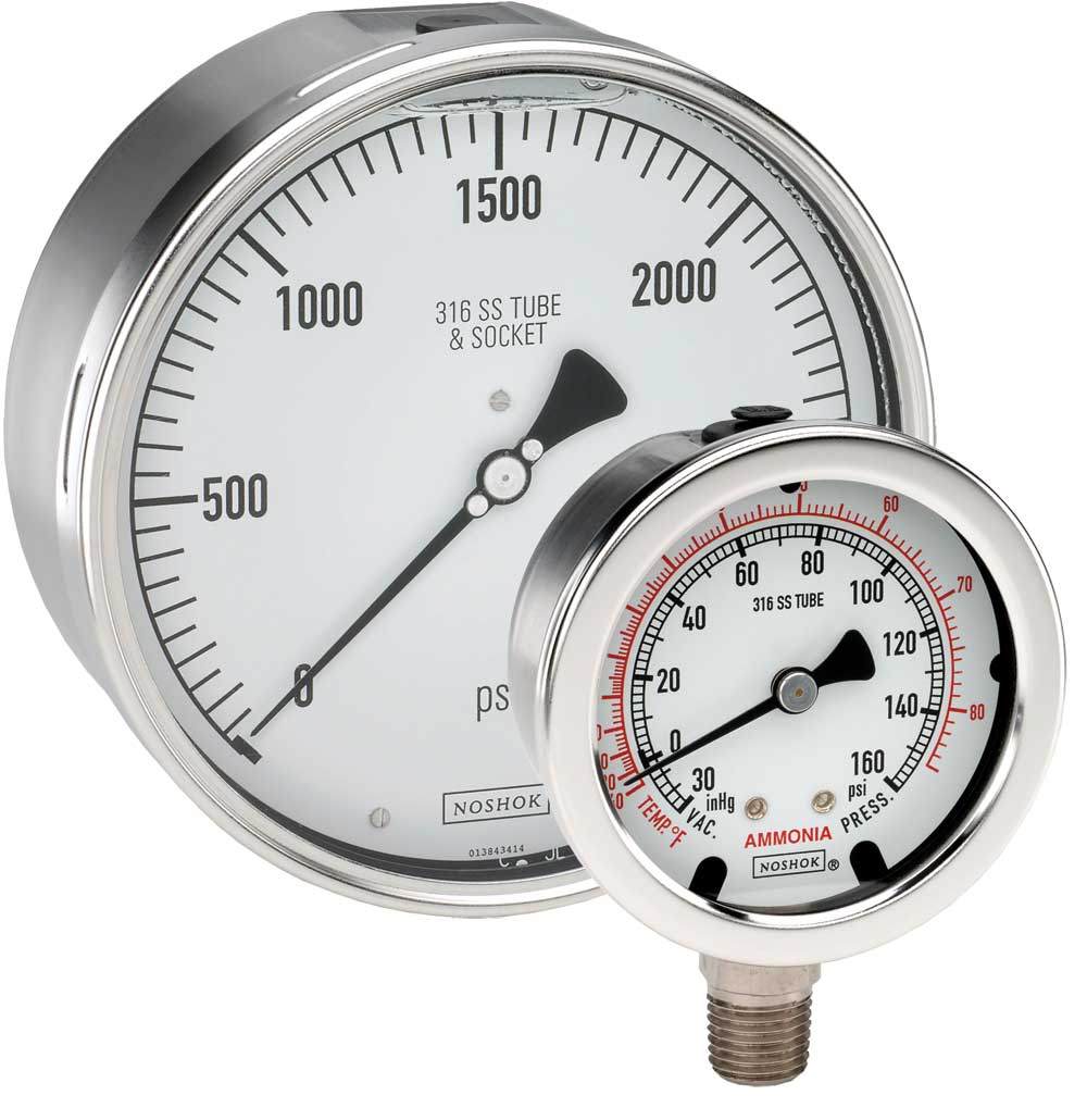400_500_Series_Gauge_Group_LG 25-400-15-psi-SG-ST8-CC 1/4 NPT Bottom Conn, 2.5 Stainless Steel Gauge, Safety Glass Lens, 0.8 mm SS Threaded Orifice, Certified Calibration - Image 1