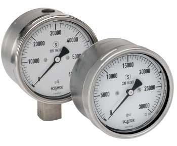 402-502-series-med 60-502-30000-psi 9/16-18 UNF Female Bottom Conn 6.0 Extreme High Liquid Filled Pressure Gauge - Image 1