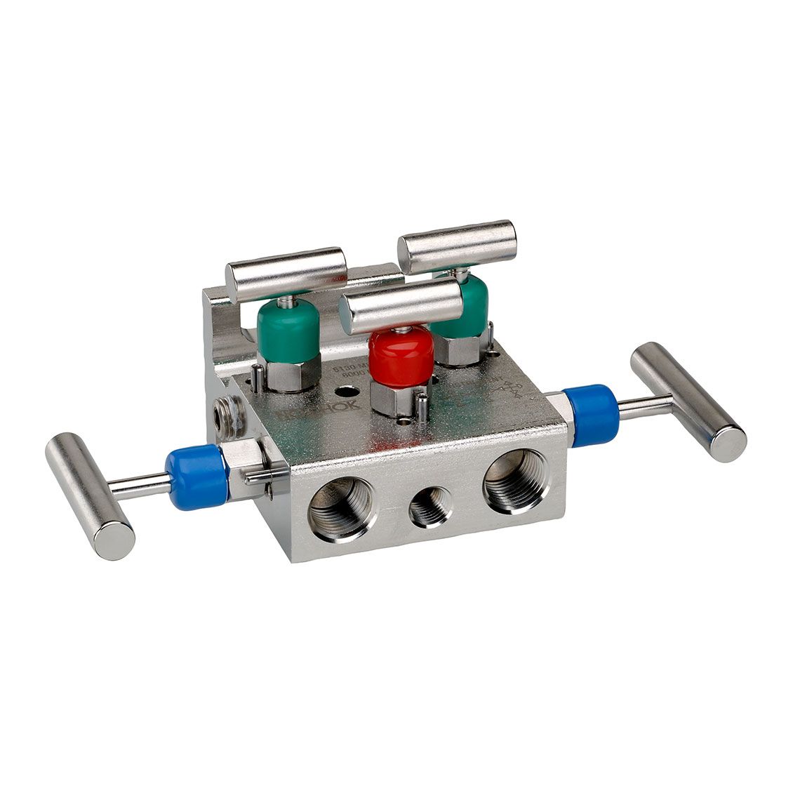 5130_series_manifold 5130-MFC Flange x 1/2 NPT Female, Soft tip Steel 5-Valve Natural Gas Manifold Valves - Image 1