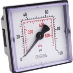  20-148-30-vac-kPa 1/8 NPT/10-32 Female Conn 2 dry back conn.Vacuum ABS Square Case Gauge
