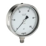  60-400-100-psi-ST8 1/2 NPT Bottom Conn 6 Stainless Steel dry Pressure Gauge, 0.8 mm SS Threaded Orifice