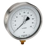  60-800-5000-psi-SSFF 1/4 NPT Bottom Conn 6 Precision Test Gauge, SS Front Flange