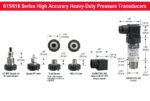  100-30/15-1-1-2-7 Pressure Transmitter, -30 inHg to 15 psig, 0.5% Accuracy (BFSL), 4 mA to 20 mA Output, 1/4 NPT Male, Mini-Hirschmann - Image 2