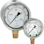  40-911-5000PSI/BAR/SSFF 4.5"Pressure Gauge,5000PSI Front Flange,Dual,1/4"NPT,Back