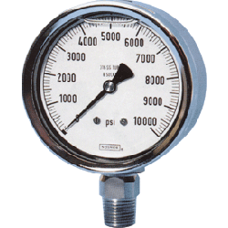 noshok_40-500_1 40-500-3000PSI-SSRF 4" Pressure Gauge, 3000psi 304SS Rear Flange, 1/2npt - Image 1