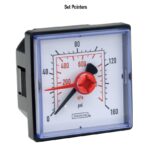 20-148-100-psi/kPa-SP 1/8 NPT/10-32 Female Conn, 2 ABS dry Square Case Gauge, Red Set Pointer