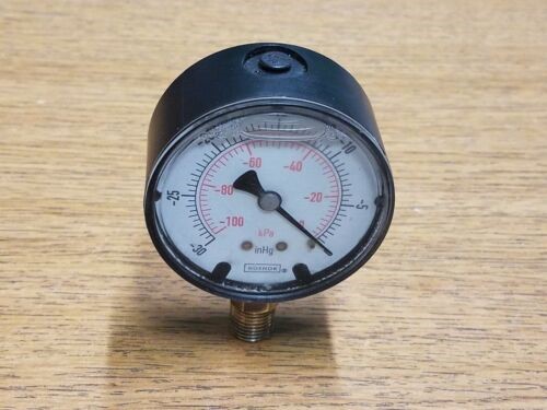 ttttttt 25-900-30-vac/kPa 1/4 NPT Bottom Conn 2.5 ABS Case Filled Vacuum Gauge - Image 1