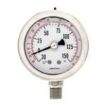 Pic Gauges AMMONIA-LF-404CH AMMONIA GAUGE, 4" DIAL, 30/0/300 PSI, 1/4" LOWER MOUNT, STAINLESS STEEL CASE, 316SS INTERNALS, REMOVABLE BEZEL, ADJUSTABLE POINTER, GLYCERINE FILLED